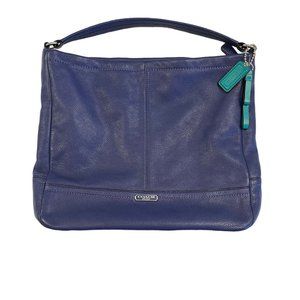 Designer Coach Vintage Midnight Blue Leather Hobo Handbag